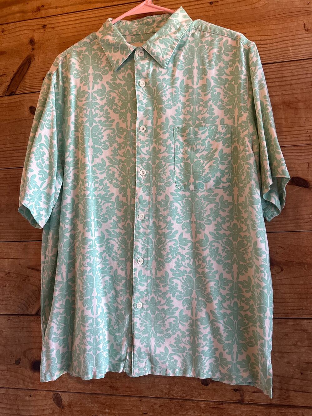 Vintage Silk 100% Silk Floral Print Button Shirt